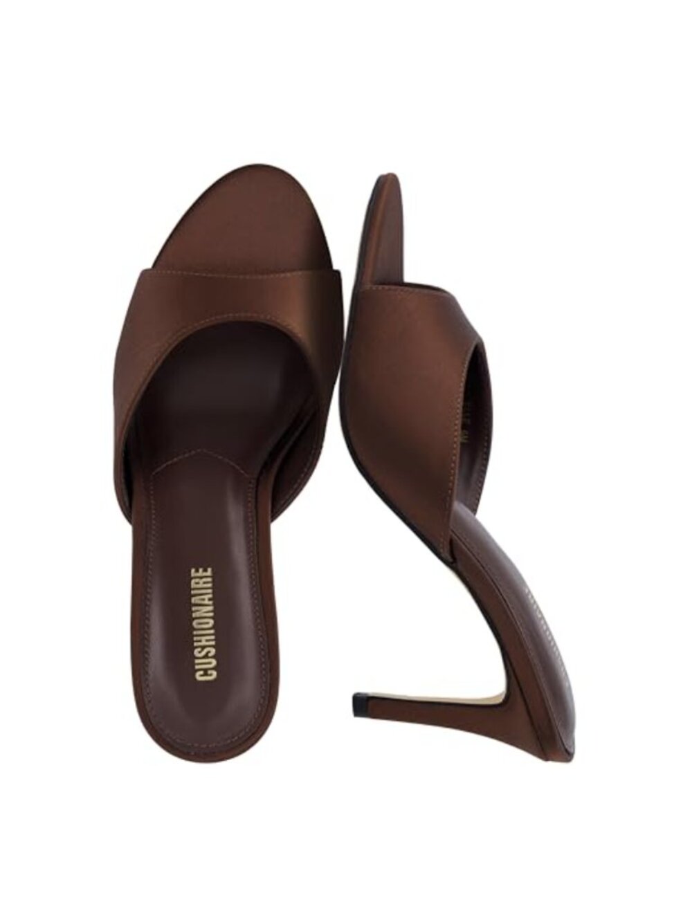 Womens Pointed Toe Stiletto Heeled Mule Sandal Cushioned Slip On
